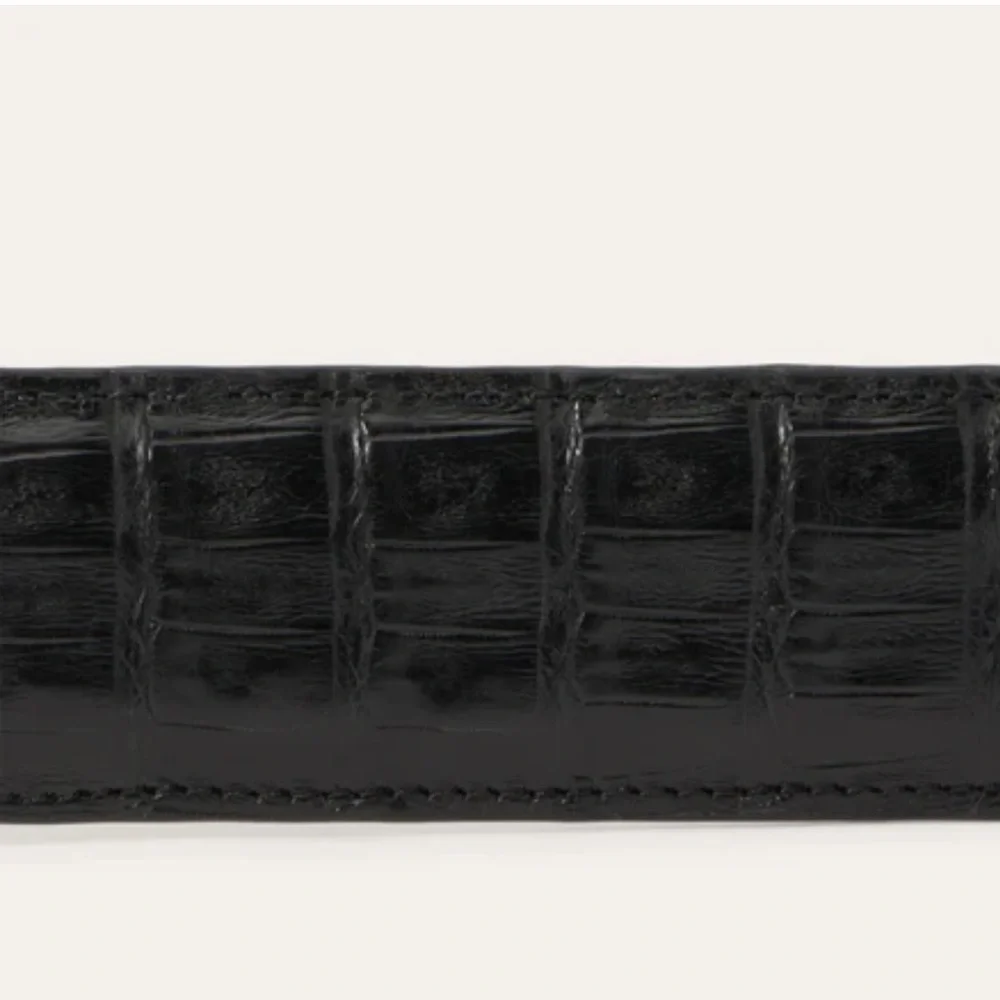 Stetson Caiman Crocodile Exotic Leather Western Tab Belt Black Classic Size 34